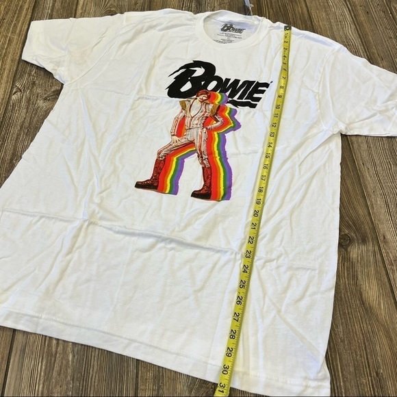 DAVID Bowie Pride White Short Sleeve Graphic Tee Rainbow 1X & XXL - Picture 6 of 8